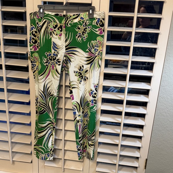 Just Cavalli Pants - Just Cavalli Green and Purple Floral Pants
